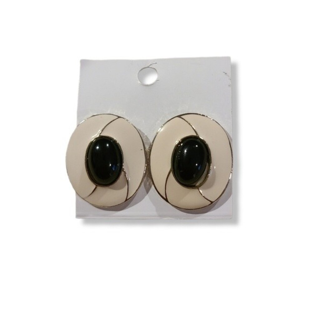Vintage Statement Black/White Earrings